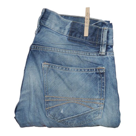 Express Mens Size 29x32 Slim Fit Skinny Leg Jeans Distressed Dark Wash Rocco - Picture 8 of 8